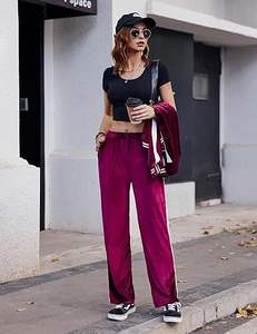 ชุดเสื้อสเวตเชิ้ตและกางเกงวอร์มแบบมีซิปและกางเกงสำหรับเลานจ์2ชิ้นนุ่มสบายมีกระเป๋าระบายอากาศเพื่อความสบายแบบลำลอง - Product Image 5