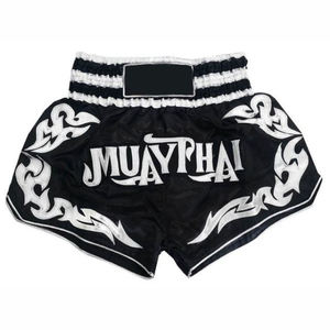 Short Muay Thai en Satin de Polyester 100% Personnalisé Vêtements de combat extensibles pour MMA, Kickboxing et Arts Martiaux - Product Image 1