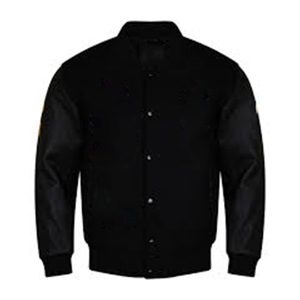 เสื้อแจ็คเก็ตบอมเบอร์ผ้าซาตินสีดำเงา รุ่นกันน้ำ ระบายอากาศได้ดี สไตล์วาร์ซิตี้ แบบกลับด้านได้ พร้อมตัวอักษรกรีก สำหรับกิจกรรมสocs  ลำลอง สวมใส่ด้านหน้า - Product Image 1