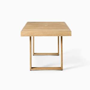 Table à manger d'extérieur moderne Finition naturelle en bois de teck massif Taille personnalisable pour la maison Mobilier d'hôtel pour l'extérieur du parc - Product Image 3