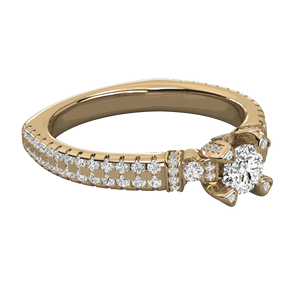 Bague solitaire de créateur en diamant rond - Product Image 5