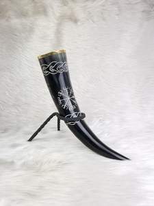 Handcrafted Festive Viking Tumbler Ceramic Drinking Horn for Mead and Ale for Christmas Feasts and Holiday Cheers - Product Image 5