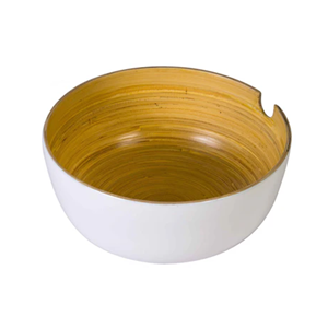 White Spun <b>Bamboo</b> Serving <b>Bowl</b> With Spoon Polished & Customizable Serving <b>Bowl</b> Spoon Sets For Food, Salad, Fruit From Vietnam - Product Image 3