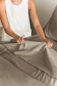 Wholesale High Quality 100% Cotton Bed <b>Sheet</b> Set Cooling Solid Color 4-Piece Filled Water Resistant Modern Customizable Bedding - Product Image 4