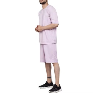 Conjunto de verano de 2 piezas para hombre Camiseta de manga corta y pantalones cortos Traje de salón de gimnasio informal - Product Image 5