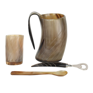 Customizable Viking Drinking Horn <b>Mug</b> Quality Handmade Ox Horn Beer Glass Natural Bone with Custom Logo Best Size - Product Image 5