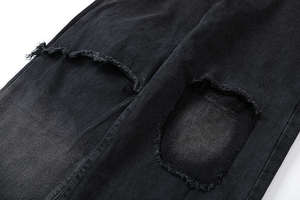 กางเกงยีนส์เดนิมคุณภาพพรีเมียมสำหรับผู้ชาย |   กางเกงแฟชั่นฤดูหนาวทรงหลวมแบบตรง ลุคล้างสี สไตล์ลำลอง ระบายอากาศได้ดี คุณภาพสูง ขายส่ง - Product Image 3