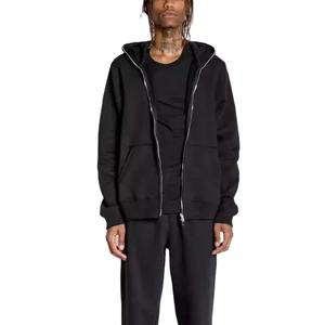 Wholesale Unisex High Quality Customization <b>Black</b> Blank <b>Plain</b> Men Full Face Zipper <b>Hoodies</b> 100% Cotton Long Sleeve Cheep Price - Product Image 1