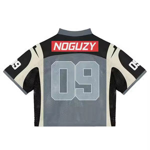 Maillot de football vierge maille maillot de football américain uni Hip Hop pratique sportive T-shirt de football sportif pour adultes/jeunes - Product Image 6