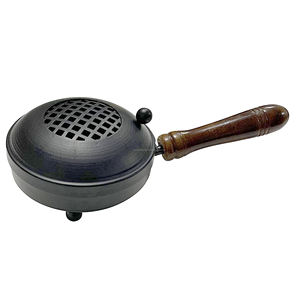 Quemador Bakhoor de 5 pulgadas con acabado negro con mango de madera con tapa y quemador de incienso de madera Precio personalizado con mango de madera - Product Image 3