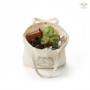 Sacs fourre-tout en toile de coton personnalisables de qualité supérieure Sacs d'achat écologiques réutilisables et écologiques pour cadeau Vente en gros OEM ODM - Product Image 4