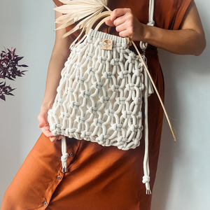 Sac à la mode pour femmes en macramé pour filles et femmes, mini sac à bandoulière vintage, sacs tendance pour filles OEM Made in Vietnam - Product Image 5