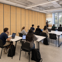 Murs mobiles à hauteur totale pour espaces d'enseignement et de séminaires universitaires, conçus pour les projets de campus modernes