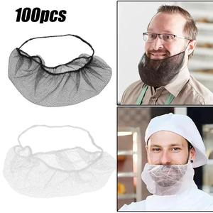 100 pièces Filets de protection de barbe jetables respirants en nylon élastique à boucle unique pour usage chirurgical général et outils de coiffure pour hommes - Product Image 3