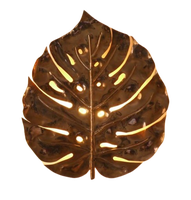Lampe murale moderne en laiton antique, forme géométrique feuille de Monstera, durable, installation facile, éclairage de chevet en métal pour la décoration intérieure moderne
