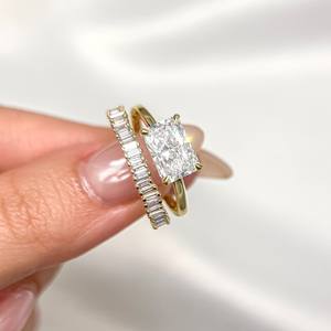 Top Vente 1.40 Carat Moissanite Radiant Cut Bague De Fiançailles Originale Or Jaune Fine Jewelry Anneaux En Gros - Product Image 5