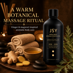 Huile de massage au gingembre et à l'armoise <span class=keywords><strong>JSY</strong></span> pour les épaules, le cou et le dos, huile essentielle végétale chauffante pour le corps entier, spa, marque privée OEM ODM - Product Image 5