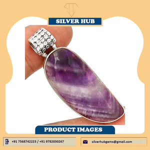 Pendentif à la main en argent Sterling 925 à chevrons améthyste de qualité supérieure - Product Image 6