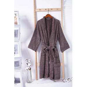 Albornoces de algodón 100% de lujo OEM, batas de manga corta con cremallera de tiro alto tejidas de 780 gramos de secado rápido, colores sólidos para invierno - Product Image 3
