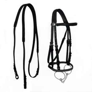 Brida ajustable de caballo de cuero Ecuestre para exteriores de alta calidad profesional con riendas Halter equino de cuero personalizable - Product Image 4