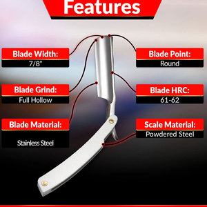 Rasoirs en acier inoxydable de haute qualité Rasoirs de coiffeur à lame unique pour hommes avec poignée en acier inoxydable - Product Image 4