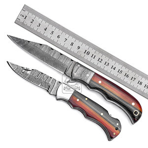 Juego de cuchillos de acero de Damasco personalizados, mango de Micarta de hoja única, Premium Funda de cuero, multifuncional, para caza al aire libre - Product Image 6