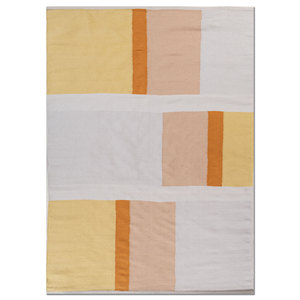 Indusbar Ivory Flat Weaves Polyester <b>Rug</b> SDPL-113 Geometric & Abstract Rectangle Design Handmade for Home Floor Use - Product Image 1