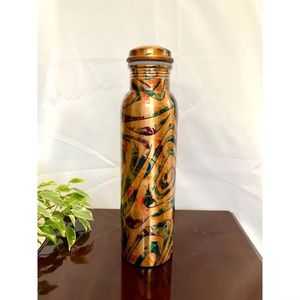 Botella de agua de cobre puro 100% con capacidad de 900ml Desechable de metal antioxidante sin BPA Incluye tapa - Product Image 5