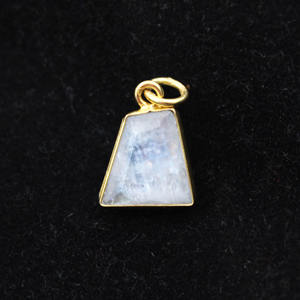 Collier minimaliste en pierre de lune pendentif juin pierre de naissance plaqué or bijoux en pierres précieuses brutes pour la fabrication de colliers - Product Image 1