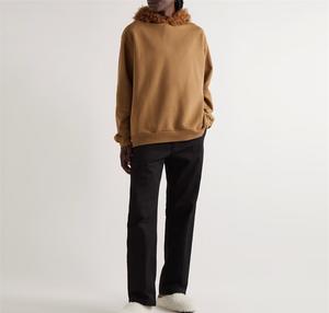 Sweat à capuche unisexe à capuche en fourrure personnalisé sans cordon de serrage, pull à capuche avec poche kangourou pour hommes et femmes - Product Image 4