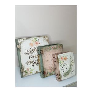 EV DEKORASYON AKSESUAR KİTAP KUTU set'3 lü AHŞAP DEKOR - Product Image 6