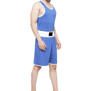 Ensembles d'uniformes de boxe pour hommes en polyester/coton, légers, respirants, à séchage rapide, de haute qualité, équipement d'entraînement personnalisé, shorts et haut de combat - Product Image 3