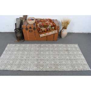 พรมวินเทจขนาด 2.8x6.6 ฟุต, พรม, พรมสีขาวล้วนทำจากขนสัตว์ - Product Image 2