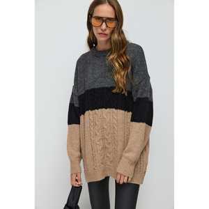 Suéter de Punto Cómodo para Mujer, Talla Grande, Colorido y Transpirable con Logotipo Frontal, Estilo Casual, Cálido y Decorado con Estampado - Product Image 1