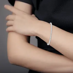 Offre Spéciale 3.0 Carat Rond Brillant Taille Lab Grown Diamond Tennis Bracelet Or 18k Lab Diamond Tennis Bracelet pour Femme - Product Image 3