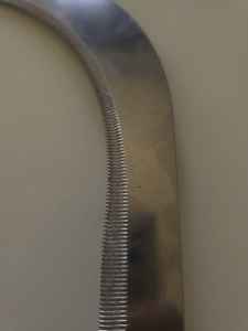 Multi-size Agricultural Sickle <b>Plastic</b> Wood Handle 13" Blade 150gm Weight <b>Polished</b> Finish Red/Blue/Brown Colors-Grass Serrated - Product Image 2