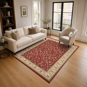 <b>RUGS</b> DEPOT LXDP-0467 Wholesale Red <b>Burgundy</b> Ethnic Kilim Digital Printed Machine Washable Chenille Area <b>Rug</b> Non Slip - Product Image 2