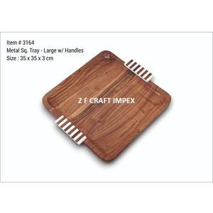 Plateau de service et de rangement en bois d'acacia sur mesure pour la maison, les mariages, le Ramadan – Produit en bois personnalisé, plateau à chocolat - Product Image 6