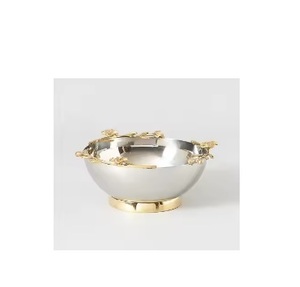 Flor de Metal decorativa de acero inoxidable, decoración del hogar de calidad superior, cuencos de frutas secas chapados en oro, cacahuete y Almont - Product Image 1