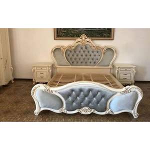 Cama antigua europea clásica-Duco blanco caoba-97 - Product Image 1