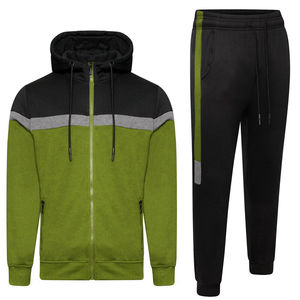 Men's Tracksuit Gym Full <b>Zip</b> <b>Hoodie</b> Top <b>Pockets</b> Bottoms Joggers Fleece Plain Set Comfortable Custom Logo Men's Tracksuit OEM - Product Image 4