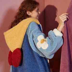 Women's <b>Hooded</b> Nightdress <b>Robe</b> Lingerie Homewear Bathrobe Sleepwear Thickened Winter Plus Size Nightgown - Product Image 2