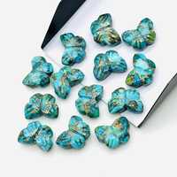 Pierre précieuse sculptée en forme de papillon turquoise 14x10mm, vente en gros, fournisseur de pierres précieuses pour la fabrication de bijoux en vrac
