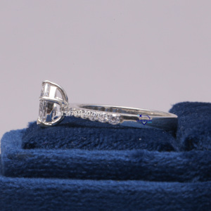 Bague de mariage en or blanc 14 kt diamant solitaire avec moissanite diamant fantaisie taille poire dans vvs clarté def couleur - Product Image 3