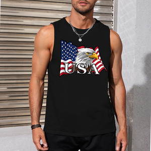 100% Poliéster Spandex Custom Plain Heavyweight Tank Top Luxury Custom Print logo O Neck Blank Top Oversize Men Wear - Product Image 2