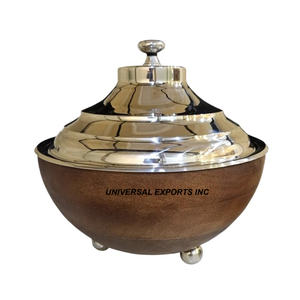 Juego de tres cazuelas de diseñador hechas a mano, olla caliente de Metal de lujo recién llegada con calentador de alimentos de estilo clásico de doble pared, superventas - Product Image 3