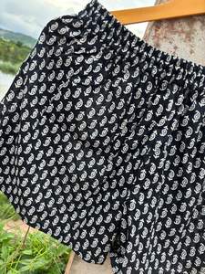 Pantalones cortos bohemios Hippie florales con cordón para mujer con estampado de bloques sueltos Comfort Feel Beach Cover Dress Carry-Short Pijama - Product Image 5