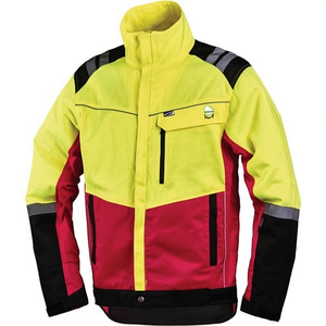 Chaqueta de Protección Forestal Cómoda en Amarillo/Rojo Neón para Guantes de Jardinería y Equipo de Protección - Product Image 2