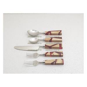 ชุดช้อนส้อมสแตนเลสพร้อมที่จับเรซินชุดช้อนส้อมอุปกรณ์ทานอาหารชุดเครื่องเงินอุปกรณ์รับประทานอาหารชุดช้อน - Product Image 5