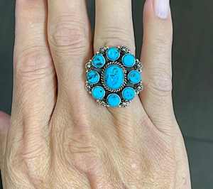 Boucles d'oreilles en argent sterling 925 Turquoise Kingman véritable avec pierre naturelle Bijoux Boho faits main Tailles unisexes 6-10 - Product Image 1